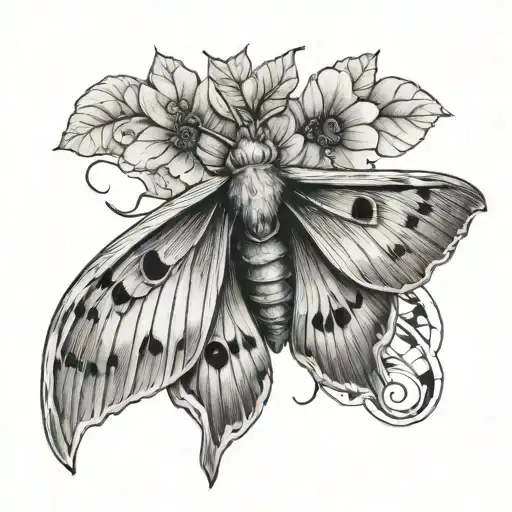 lunar moth tattoo design idea