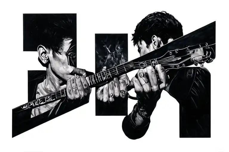 on based clip of Depeche mode Never let me down again tattoo design idea