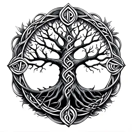  Celtic tree of life tattoo design idea