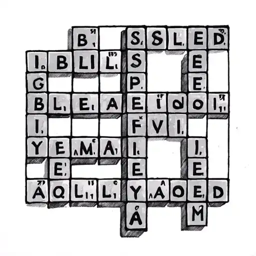 "BLESSED" Crossword Puzzle tattoo design idea