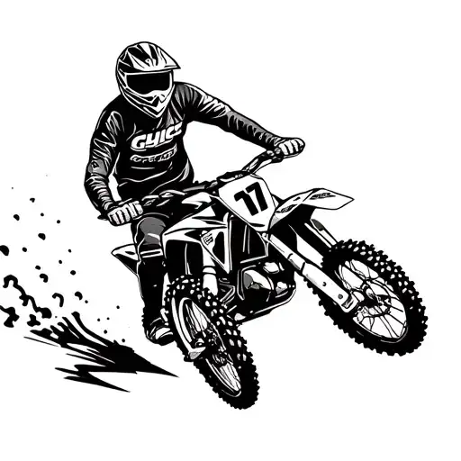 motorcross shock coming thru skin  tattoo design idea