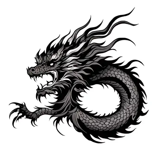 Hmong shaman and dragon tattoo design idea