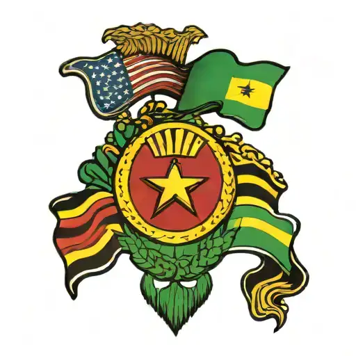 nigeria and ghana flag tattoo design idea