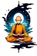 aang meditating tattoo design idea
