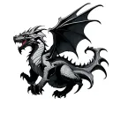 good v evil dragon flying tattoo design idea