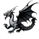 good v evil dragon flying tattoo design idea