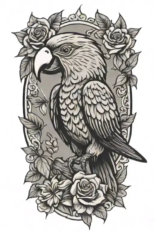 sailor Jerry parrot tattoo design idea