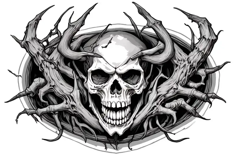 Skull Hell Demons trapped inside tattoo design idea