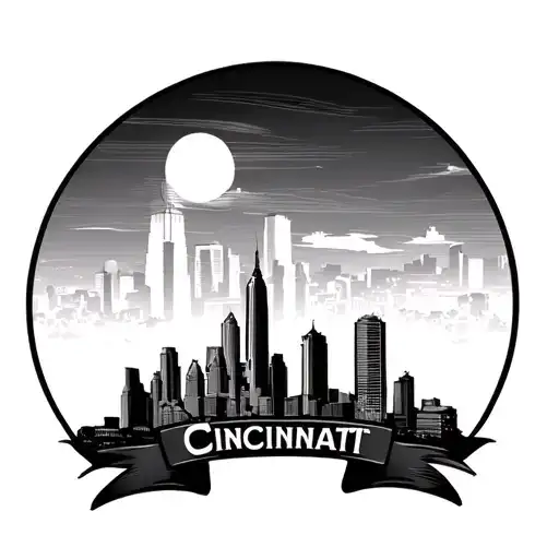 Cincinnati Skyline tattoo design idea