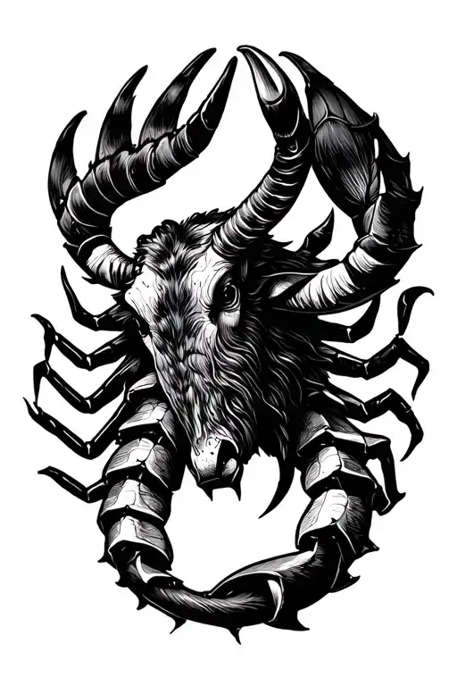 Scorpio taurus zodiac sign mixed tattoo design idea
