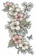 BTS Spring Day tattoo design with cherry blossoms tattoo design idea