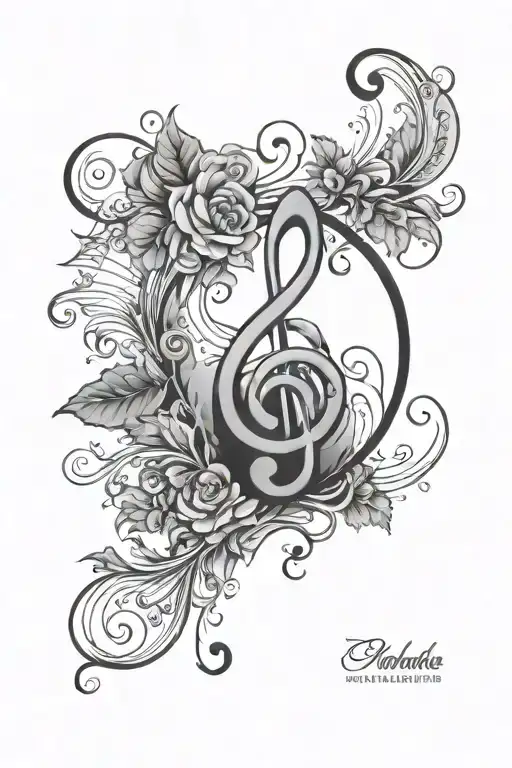music note, peace symbolic, travel inspired tattoo tattoo design idea