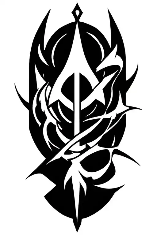 atheism symbols forming a geometric tattoo design idea