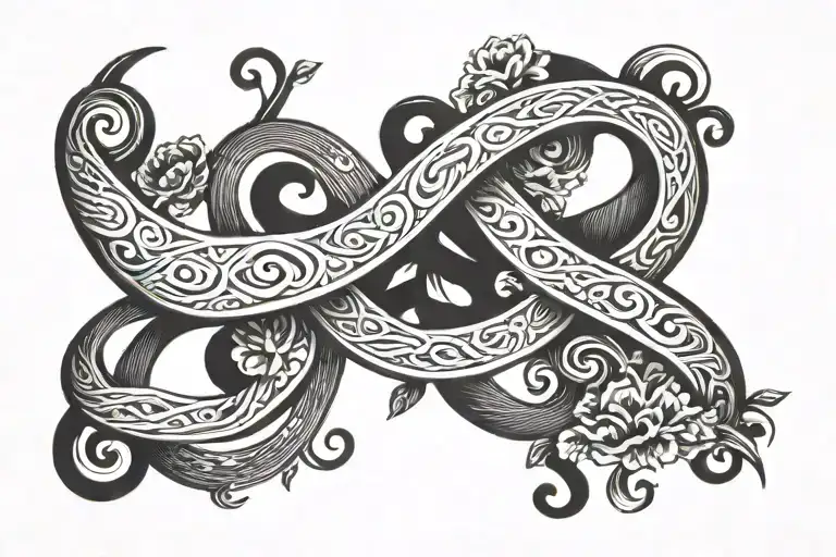 infinity symbol tattoo with the words 'may we meet again'  tattoo design idea