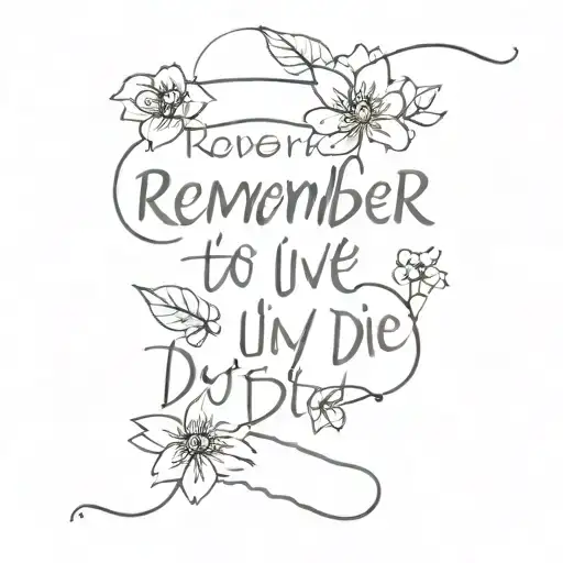 remember to live because you remember to die tattoo design idea