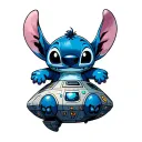 Lilo Stitch on a spaceship space theme tattoo tattoo design idea