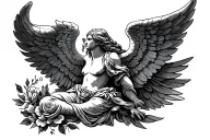 chest tattoo. i want someone that fills the chest and just looks nice. maybe angel themed, greek mythology, animal. tattoo design idea