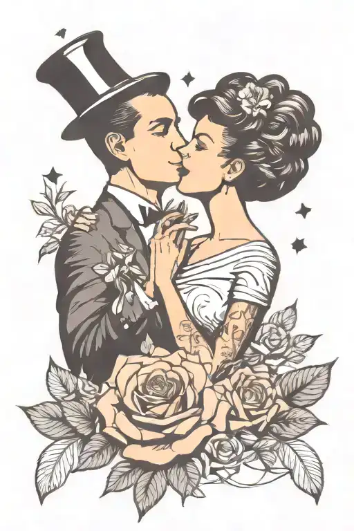 New Year and a marriage proposal tattoo design idea