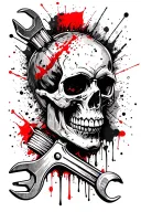 skull with spud wrench  tattoo design idea