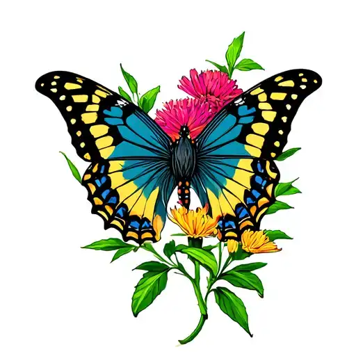 monarchs and milkweed  tattoo design idea