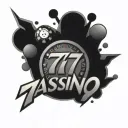 a casino font "777" with panchinko balls around it  tattoo design idea