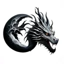 Dragon With Moon tattoo design idea