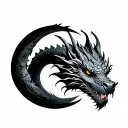 Dragon With Moon tattoo design idea