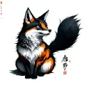 Wabi Sabi kitsune tattoo design idea