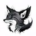 Wabi Sabi kitsune tattoo design idea