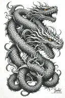hydra dragon tattoo design idea