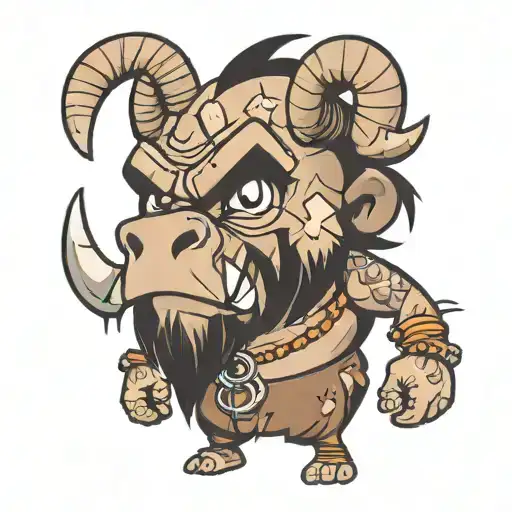stone age cartoon character bambam  tattoo design idea