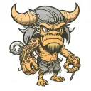 stone age cartoon character bambam  tattoo design idea