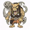 stone age cartoon character bambam  tattoo design idea