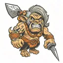 stone age cartoon character bambam  tattoo design idea