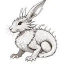 dragon protecting rabbit tattoo design idea
