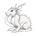dragon protecting rabbit tattoo design idea