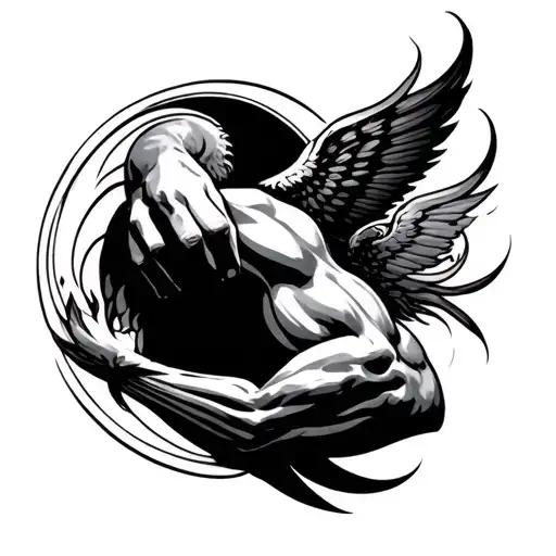 On Triceps tattoo design idea