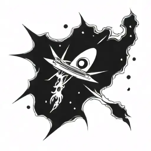 Space black hole eating star tattoo design idea