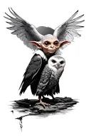 Harry Potter Dobby and hedwig  tattoo design idea