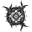 Gypsy spiritual symbol intertwined tattoo design idea