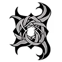 Gypsy spiritual symbol intertwined tattoo design idea