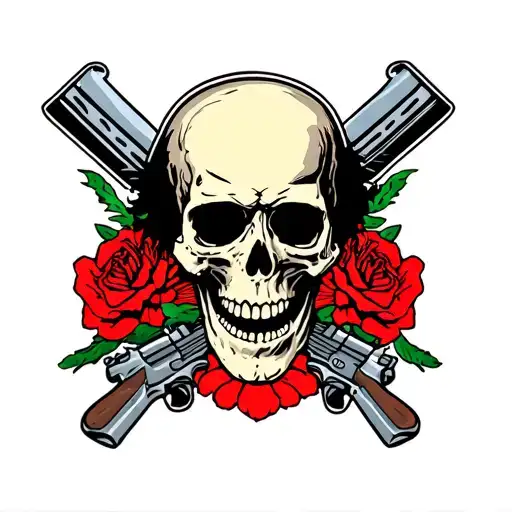 slash skull guns n roses tattoo design idea