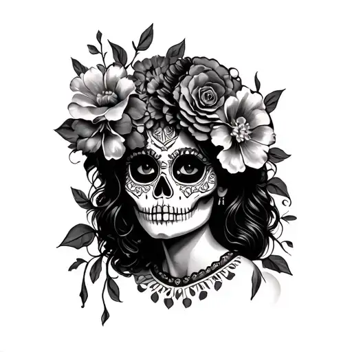 Mexican Catrina tattoo design idea