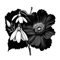flower intertwined, January: Snowdrop; June: Honeysuckle; August: Poppy; and October: cosmos tattoo design idea