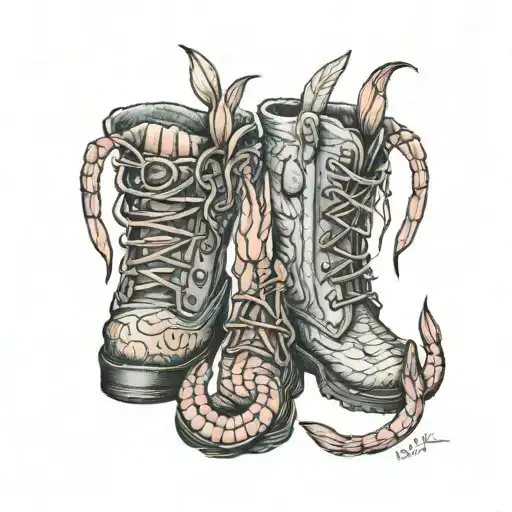 louisianna shrimp boots tattoo design idea