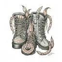 louisianna shrimp boots tattoo design idea