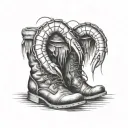 louisianna shrimp boots tattoo design idea