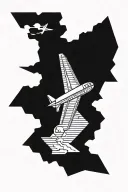 paper plane flying from aeroplane window looking tattoo design idea