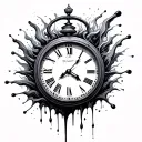 clock melting tattoo design idea