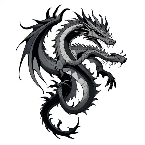 Ourobouros Double Infinite Dragon tattoo design idea